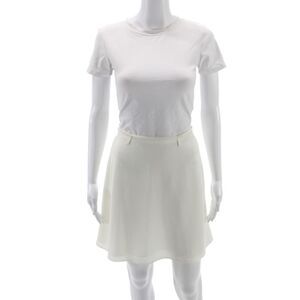 Ritmo Di Perla Women A-Line Skater Skirt White Polyester Size 42